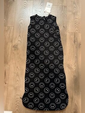 Pip + Phee Black Smiley Face Zippered Baby Sleep Sack - 18-36 months